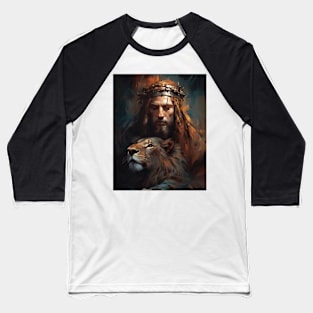 Lion Jesus Christian Baseball T-Shirt